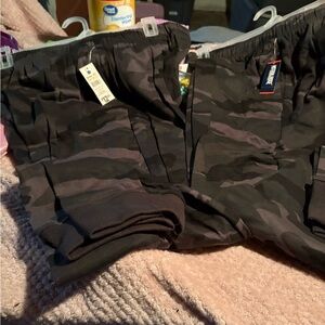 Hanes Men's Athletic Camouflage pants  - Black and Gray